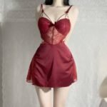 Sexy Underwear Sexy French Style Lace Sling Steel Ring Push-up Nightdress Backless Chest Pad Sling Skirt suit - Image 5