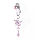 Butterfly Belly Button Ring Butterfly Shape Copper Zircon Fake Belly Ring Clip
