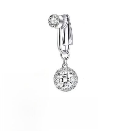 Diamond Design Belly Button Ring Zircon Fake Belly Ring Clip