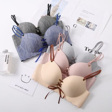 Seamless With String Push Up Bras For Women Breathable Adjusted Wire Free Bra